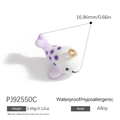 Pendentif baleine à pois violets en alliage hypoallergénique et étanche pour bijoux DIY - Baleine à Pois Violets (PJ92550C)