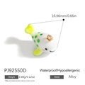 Pendentif baleine en alliage avec émail blanc et points verts pour bijoux DIY - Baleine à Pois Verts (PJ92550D)