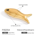 Polished 18K gold fish pendant in waterproof and hypoallergenic stainless steel - Polished Fish (PJ92054)