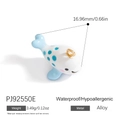Pendentif baleine en alliage avec pois bleus et anneau doré étanche de qualité - Baleine à Pois Bleus (PJ92550E)