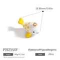 Pendentif baleine en alliage avec pois jaunes et anneau doré pour bijoux artisanaux - Baleine à Pois Jaunes (PJ92550F)