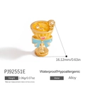 Pendentif trophée doré avec nœud bleu et cœur rose en alliage métallique de qualité - Trophée en Or (PJ92551E)