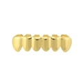 Grillz hip hop a sei denti placcati oro lucido con finitura a specchio per uomo e donna - Inferiore / Oro