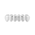 Grillz hip hop in argento lucido a sei denti per l'arcata inferiore stile rap - Inferiore / Argento