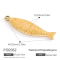 Golden fish shaped stainless steel pendant with scale relief and waterproof design - Long Fish (PJ92062)