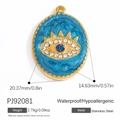 Evil eye stainless steel pendant with blue enamel and crystal inlay in 18K gold finish - Star Evil Eye (PJ92081)