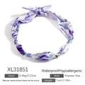 Collana foulard in seta fai-da-te con motivo iris viola e catena in metallo anallergico - Stile Iris Viola (XL31851)