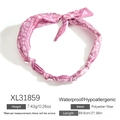 Collana a sciarpa fai-da-te con motivo paisley rosa in poliestere e metallo flessibile - Stile Paisley Rosa Chiaro (XL31859)