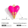 Rose pink enamel heart pendant in gold stainless steel finish for jewelry making - Rose Pink Melting Heart Style (PJ92518B)