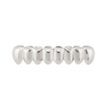 Polished silver 8-teeth bottom grillz hip hop dental accessory for men and women - Silver Bottom 8 Teeth
