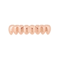 Polished rose gold finish hip hop grillz set featuring 8-tooth upper and lower design - Rose Gold Bottom 8 Teeth