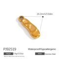 Golden irregular organic shape stainless steel pendant with waterproof and hypoallergenic finish - Irregular Organic Style (PJ92519)