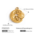 Golden sun and moon cutout pendant in stainless steel for jewelry making - Sun Moon Hollow Style (PJ92523)