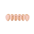 Hip hop style six teeth grillz in polished rose gold finish for a stylish look - Flat Teeth Lower Only / Rose Gold