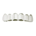 Polished silver 6-teeth bottom row grillz hip-hop fashion accessory for a metallic shine - Flat Teeth Upper Only / Silver