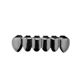 Hip hop gunmetal teeth grillz with 6-tooth design and polished metallic mirror finish - Flat Teeth Lower Only / Gunmetal