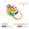 Colorful enamel baseball cap pendant in stainless steel for DIY jewelry making - Colorful Baseball Cap Style (PJ92571)