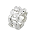 Anillo de cadena cubana de 13mm en plata con circonitas cúbicas para hombre hip hop - US 6 / Plateado