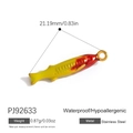 Red and yellow enamel fish pendant in stainless steel for DIY jewelry making - Red Yellow Gradient Fish Style (PJ92633)