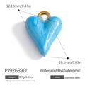 Light blue heart charm in stainless steel with waterproof and hypoallergenic properties - Sky Blue Textured Heart (PJ92639D)