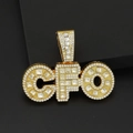 Pendaglio CFO hip hop dorato con zirconi cubici per collane a catena cubana - Ciondolo Dorato Solo (Senza Catena)