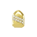 Grillz dente singolo da vampiro placcato oro 18K con due file di strass trasparenti - Oro