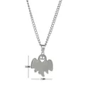 Geister-Halskettenanhänger mit Maßen 30mm x 25mm aus poliertem Edelstahl - Großer Herz Geist Stil