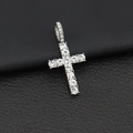 Hip hop silver plated ankh cross pendant with sparkling iced out cubic zirconia - Silver Cross Pendant (Fixed Buckle)