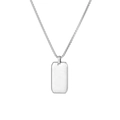 Dettaglio della piastrina militare in acciaio inossidabile lucido con finitura a specchio - Tonalità Argento (60cm)