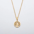 Collana con ciondolo Albero della Vita in oro lucido e catena sottile per donna - Oro