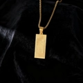 Hip Hop Gold-Dollar-Schein Anhänger Halskette aus Edelstahl mit eleganter Boxkette - Gold USD Halskette