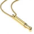 Collar de silbato para respiración de acero inoxidable dorado para el alivio del estrés - Oro - Cadena Rolo