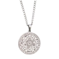 Collar con colgante del sello de los Siete Arcángeles en acero inoxidable pulido - Plata (Cadena de Eslabones)
