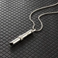 Collana con ciondolo a fischietto per respirazione consapevole in acciaio inossidabile argento lucido - Argento