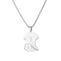 Collana da calcio in acciaio inossidabile argento con ciondolo numero 7 e simboli sportivi - Collana Maglia No 7