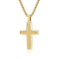 Dubbellaagse gouden kruis ketting met mesh textuur en dikke ronde boxketting voor heren - Goud