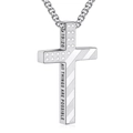 Détail de la gravure All Things Are Possible sur un pendentif croix en acier poli - Style Croix Drapeau 19:26 (Simple Face) / Argent