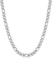 Détail du collier chaîne Figaro en argent poli avec des maillons ovales classiques - figaro chaîne / 50cm