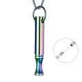 Rainbow stainless steel mindfulness whistle necklace with detachable internal cotton core - Iridescent