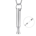 Collana con fischietto da meditazione in acciaio inox con anima per aromaterapia - Argento