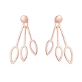 Elegante roségouden holle blad oorbellen met druppelontwerp op een witte achtergrond - Roségoud (A2104)