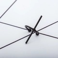 Minimalist black geometric C-shaped cross ear cuff in matte finish for non-pierced ears - Black