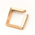 Square hammered gold ear cuff with textured geometric finish and non-pierced design - Hammered Square Ear Cuff (A6531) / Gold