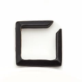 Minimalist square geometric ear cuff in matte black finish with open star clip design - Black