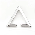 Minimalist silver triangle ear cuff with a polished geometric cutout design - Triangle Shape Ear Cuff (A6536) / Silver