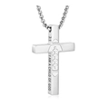 Collier avec pendentif croix de football en acier inoxydable argenté et gravure de foi - Style Croix Football 3:1 (Simple Face) / Argent