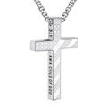 Collier croix en acier argenté avec étoiles et gravure I AM A CHILD OF GOD pour homme - Style Croix Drapeau 3:1 (Simple Face) / Argent
