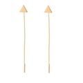 Eleganti orecchini lunghi a nappa placcati in oro con pendenti a triangolo e barra in metallo - Triangolo / Oro