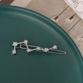 Zilveren Poolster haarspeld met kristallen en strass op een elegante achtergrond - Zilver (B6136)