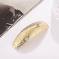 Fashionable golden arched metal hair clip with vertical textured pattern for women - Arched Striped Style (C3309) / Gold C3309